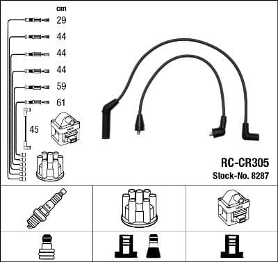 Juego de cables de encendido NGK 8287