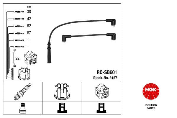 Juego de cables de encendido NGK 8187