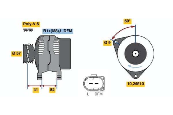 Alternador BOSCH 0 124 615 008