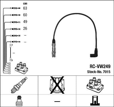 Juego de cables de encendido NGK 7015
