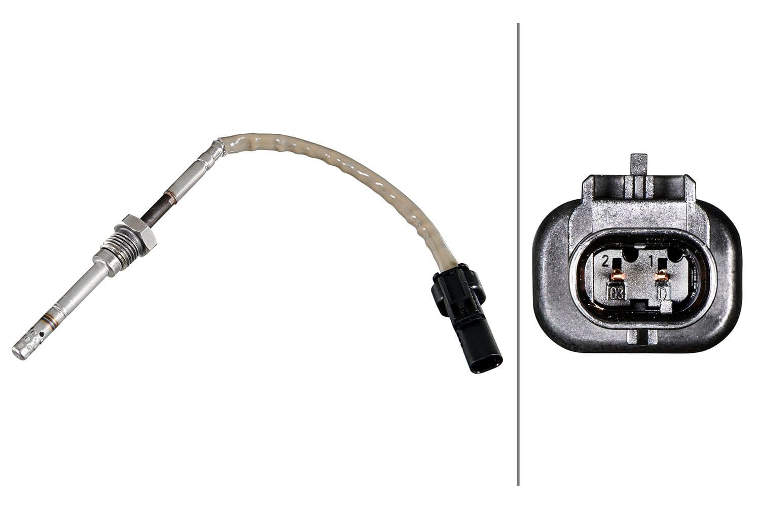 Sensor, de temperatura de gas de escape HELLA 6PT 358 226-201