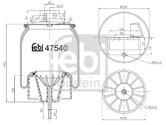 Cubrepolvo, suspensión neumática FEBI BILSTEIN 47540