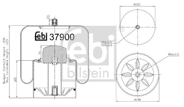 Cubrepolvo, suspensión neumática FEBI BILSTEIN 37900