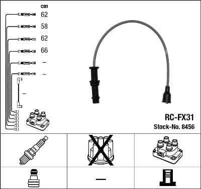 Juego de cables de encendido NGK 8456