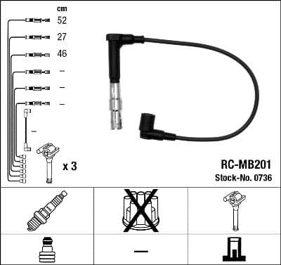 Juego de cables de encendido NGK 0736