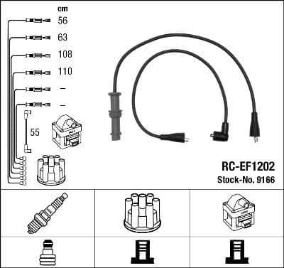 Juego de cables de encendido NGK 9166