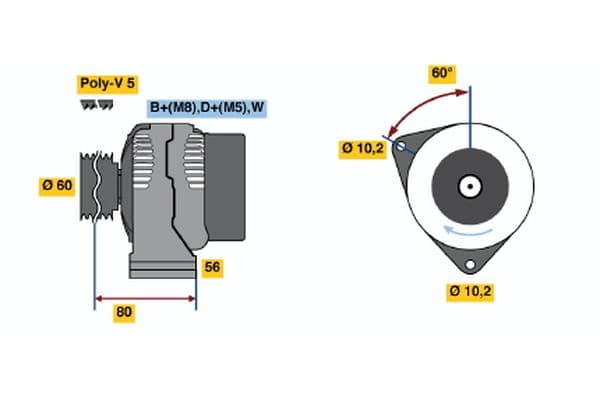 Alternador BOSCH 0 123 320 022
