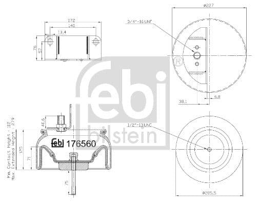 Cubrepolvo, suspensión neumática FEBI BILSTEIN 176560