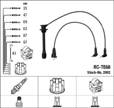 Juego de cables de encendido NGK 2902