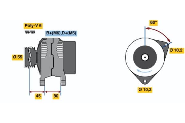 Alternador BOSCH 0 123 212 001