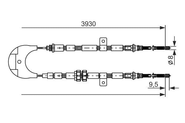 Cable de accionamiento, freno de estacionamiento BOSCH 1 987 477 233