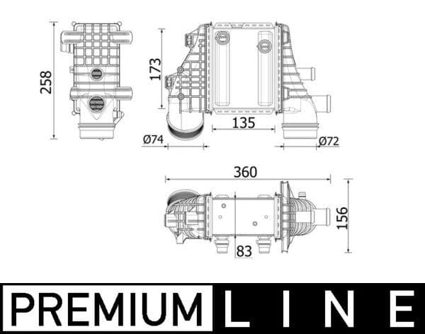 Radiador de aire de admisión MAHLE CI 553 000P