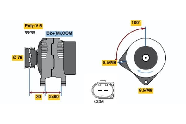 Alternador BOSCH 0 121 715 030