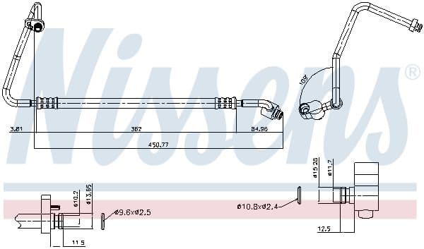 Tubería de alta presión, aire acondicionado NISSENS 84053