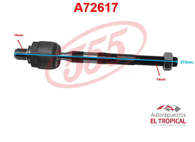 Rotula de cremallera ACCENT 07-SRK-8080