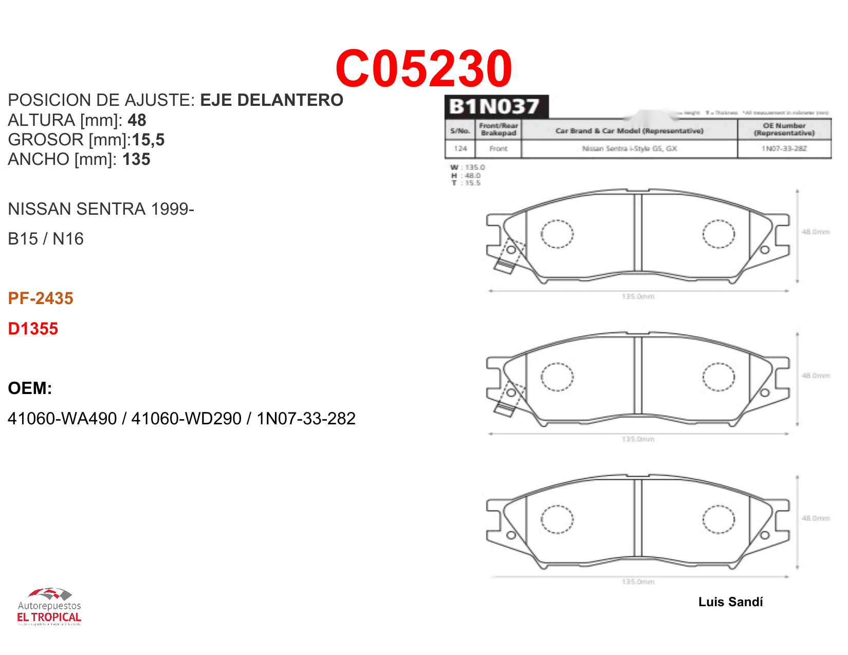FIBRA DE DISCO B15 98 D1355 -/LEONE 1.5,1.8,2.2