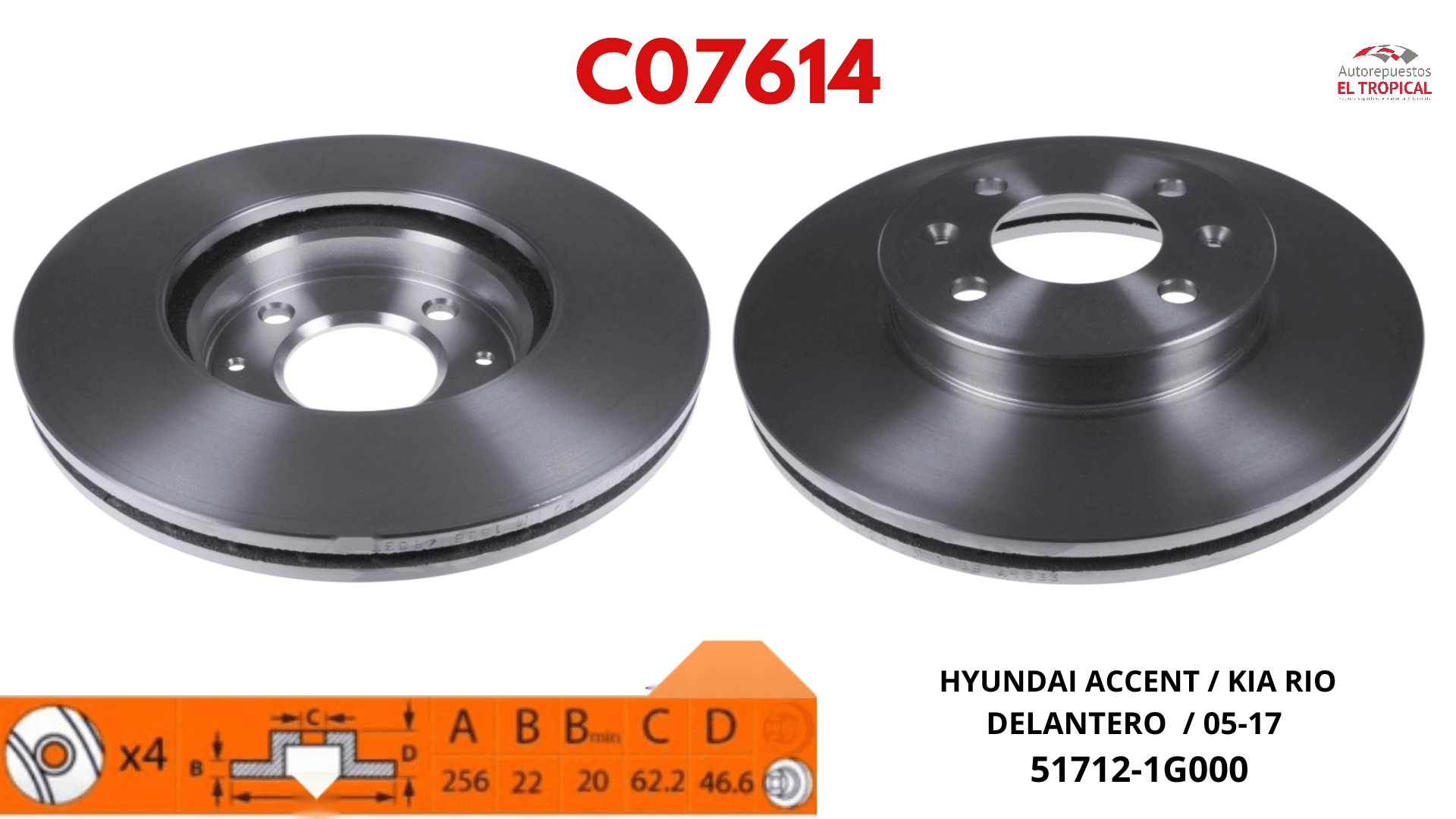 DISCO DE FRENO ACCENT 05- 51712-1G000