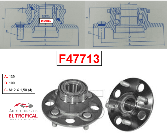 Bocina Trasera CIVIC 01-05 HX-DX-LX