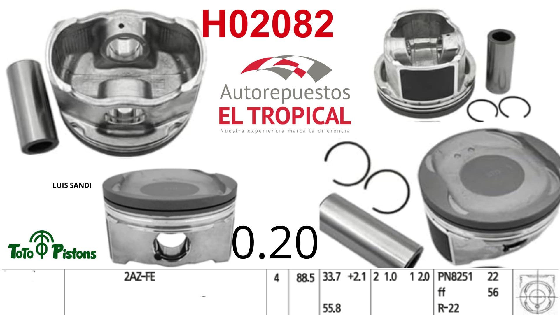 PISTONES 020 2AZ-FE-II
