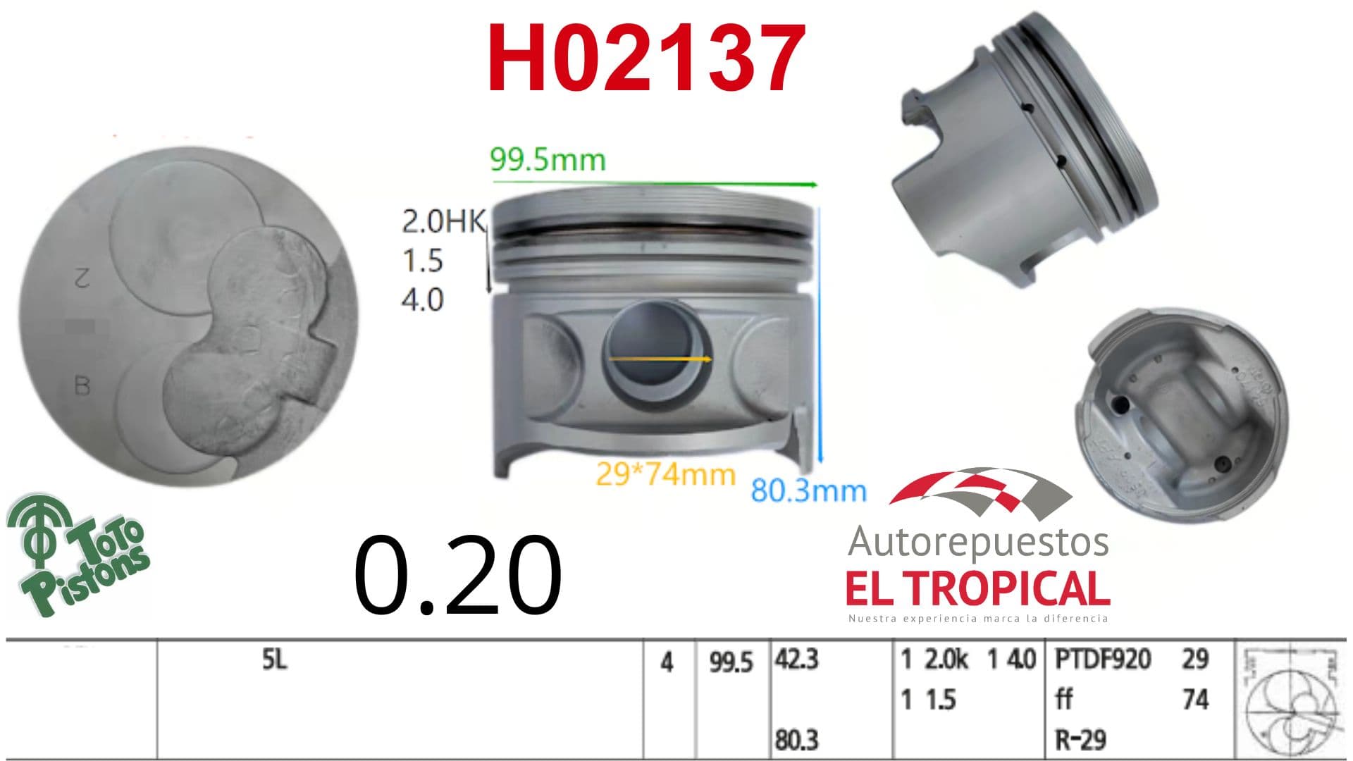 PISTONES 020 5L