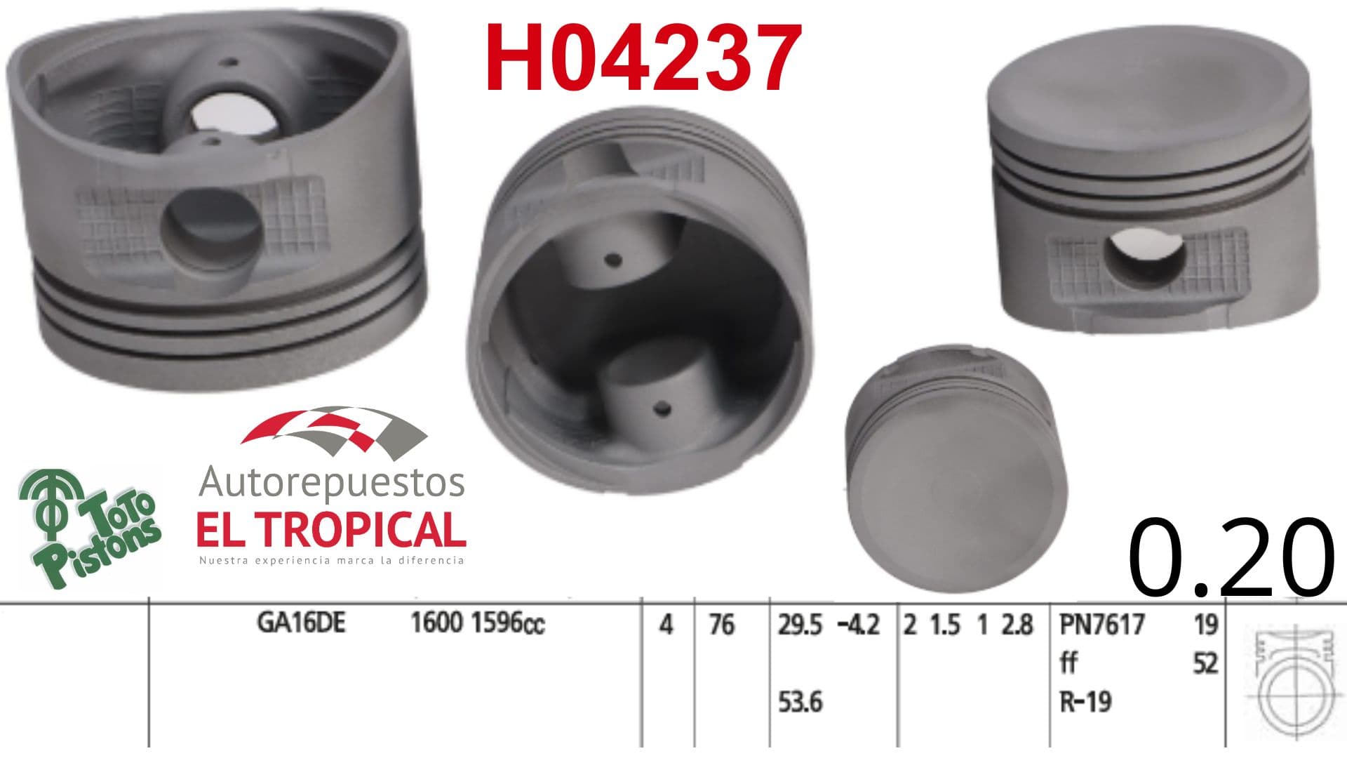 PISTONES 020 GA16V 91- B13