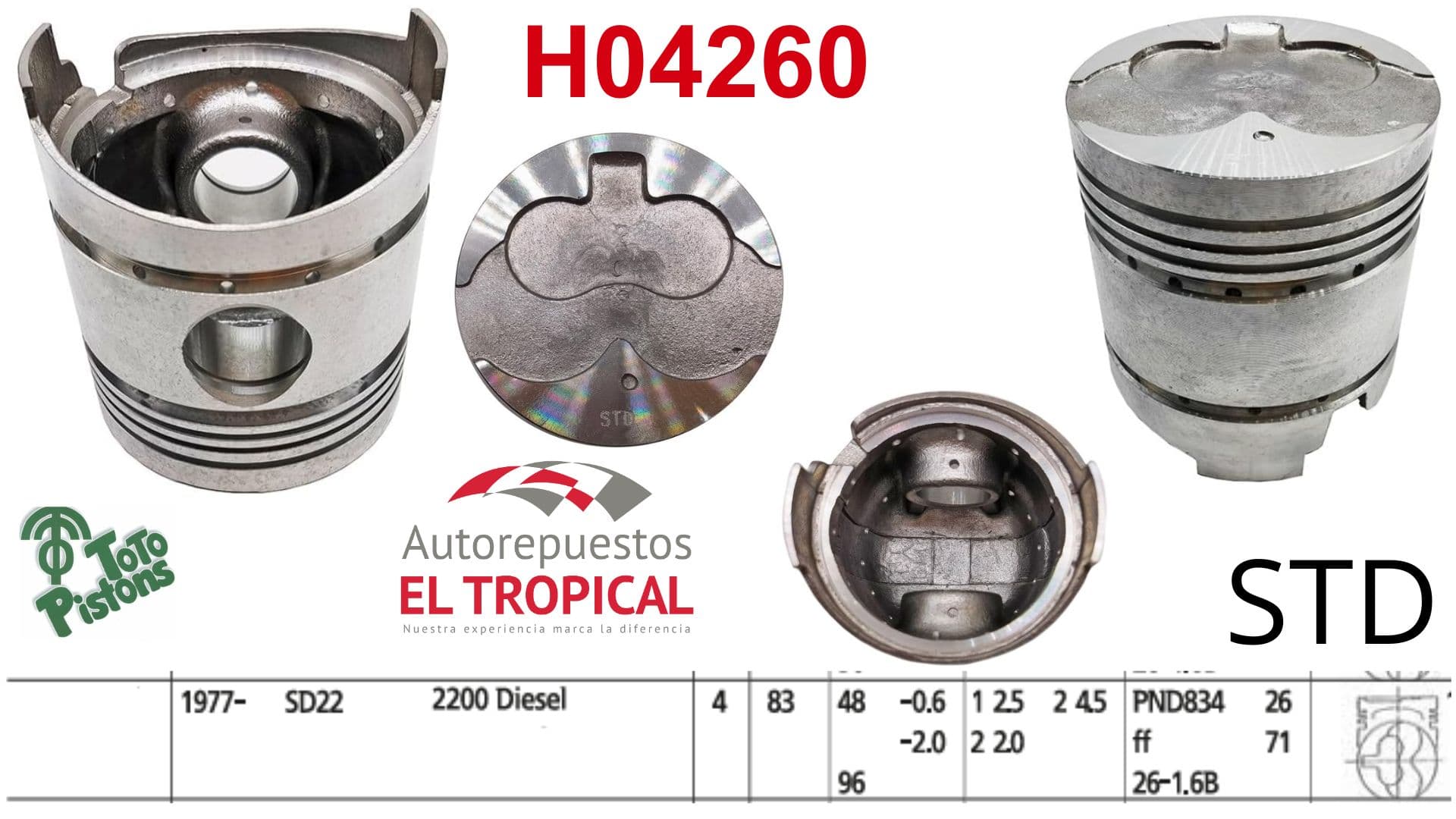 PISTONES STD SD22 77-