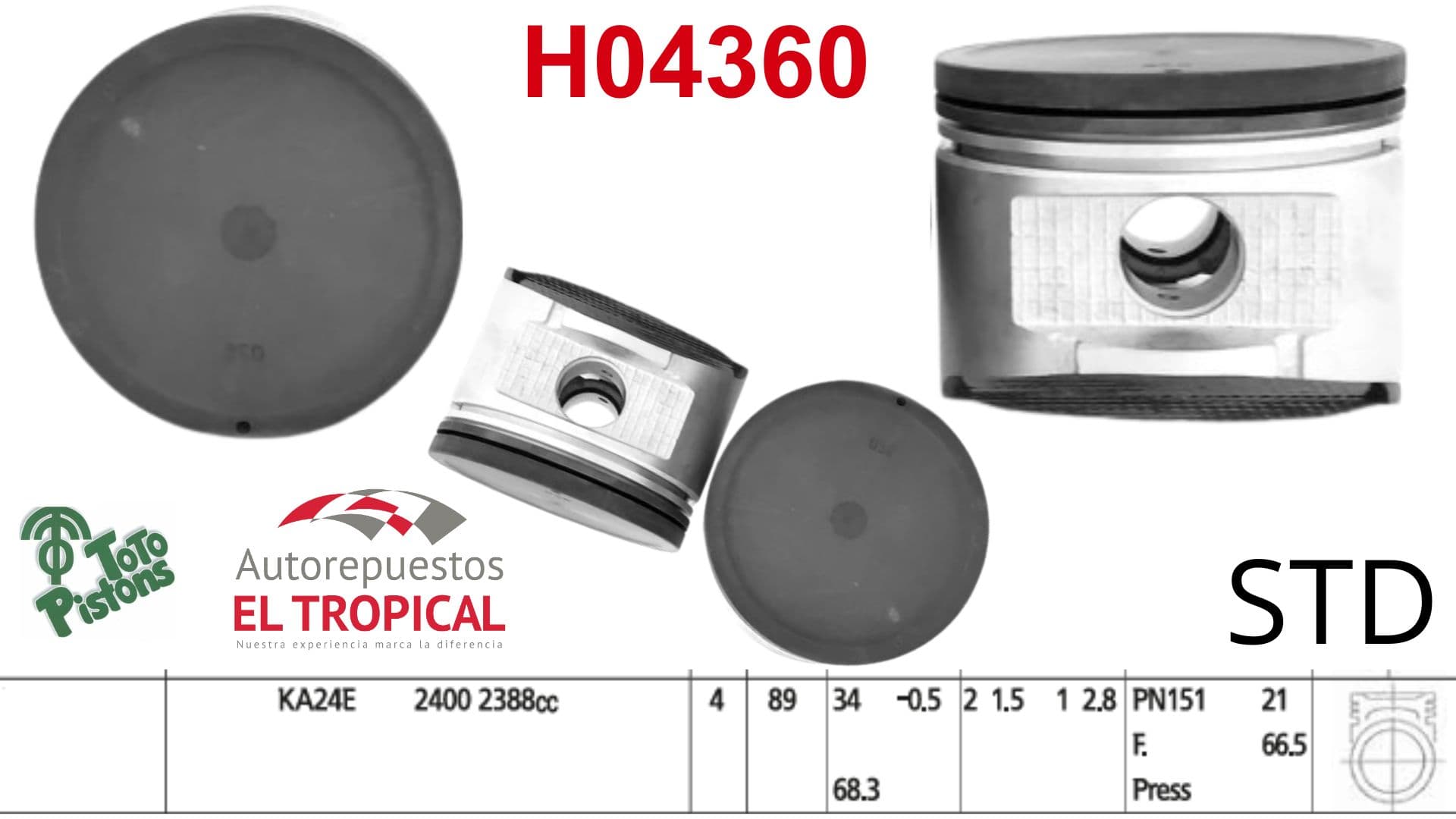 PISTONES STD KA24E 12V S/SEG