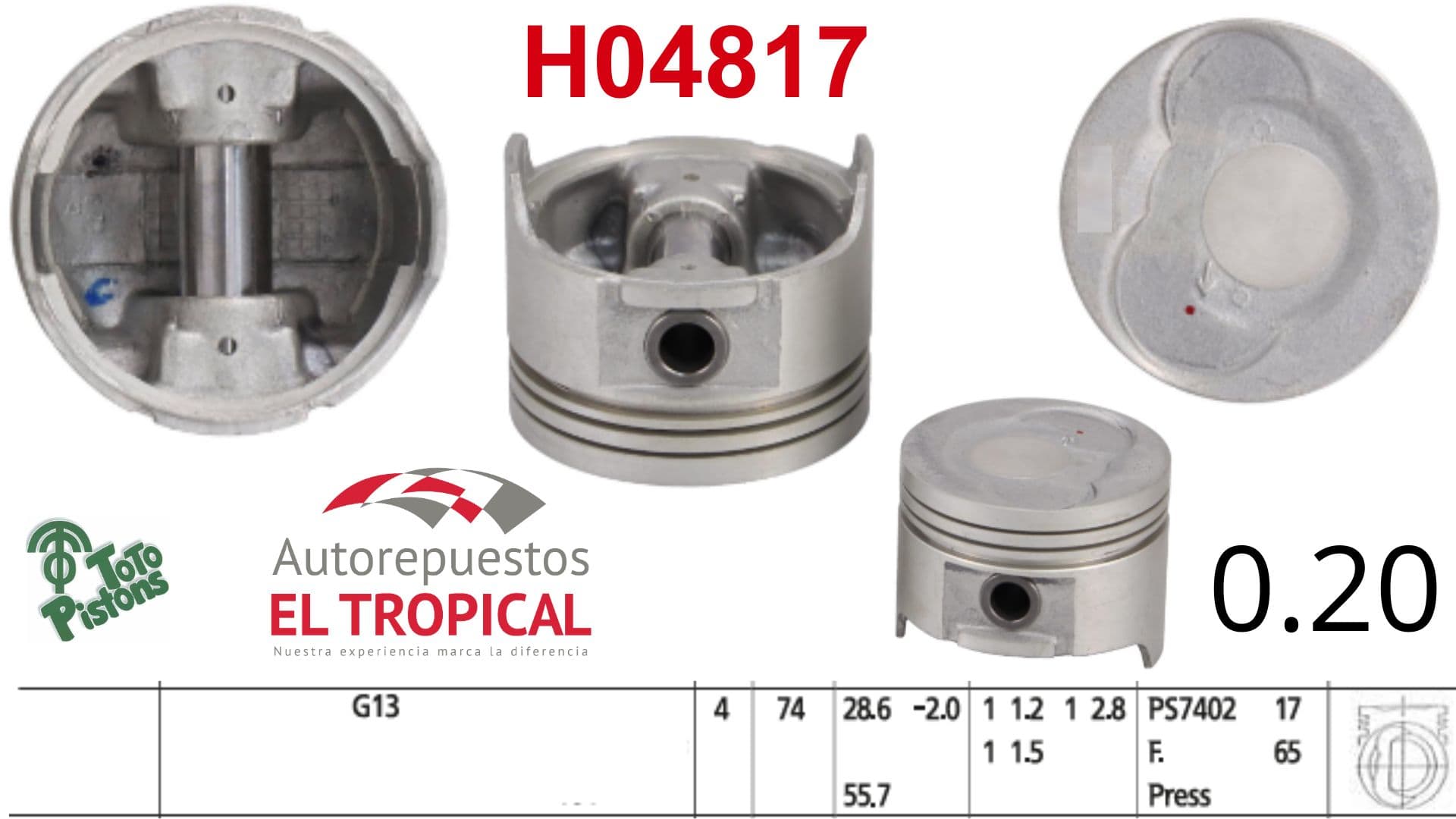 PISTONES 020 G10 METRO 3CYL 89-00