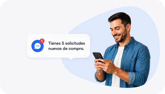 Vendedor recibiendo solicitudes de compra en Quinpart