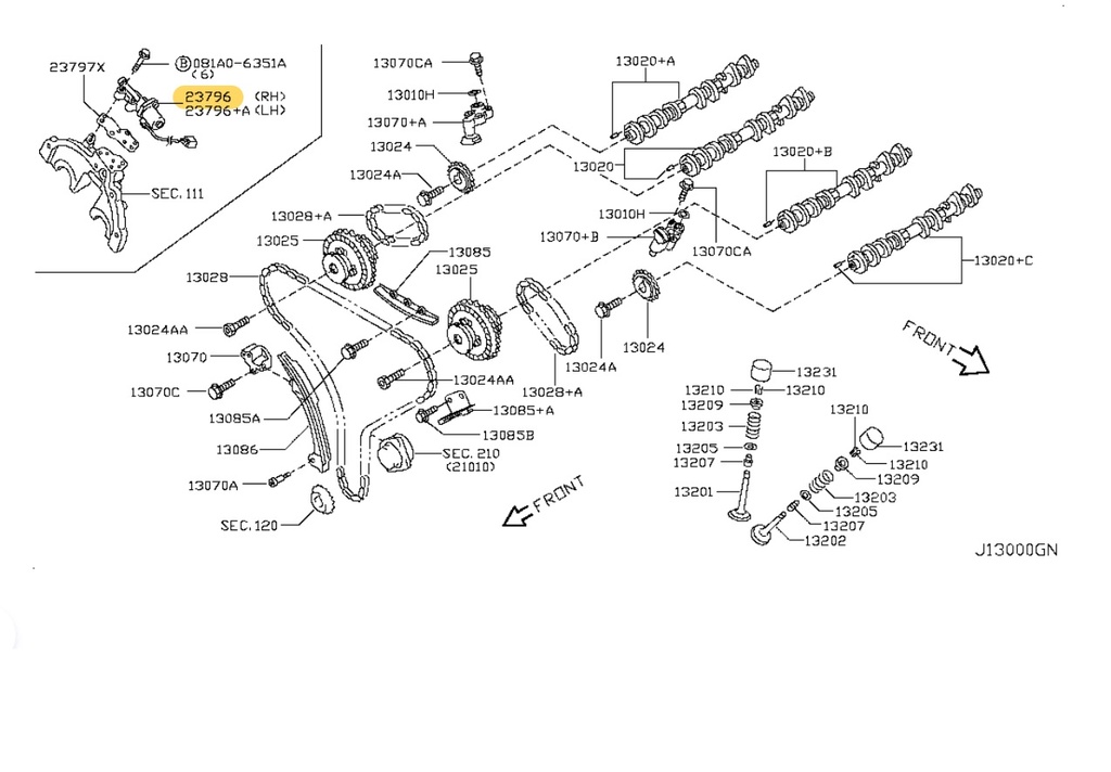 Válvula Solenoide Derecha (VVT) Nissan