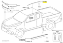 Moldura Lateral Izquierda Canal de Goteo Techo Toyota